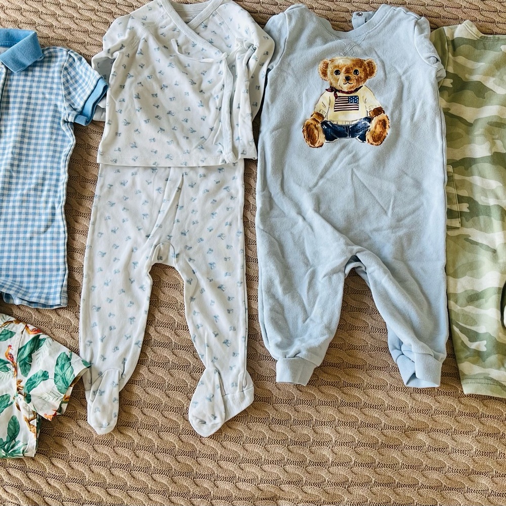 Blue Teddy Bear Kids One Piece